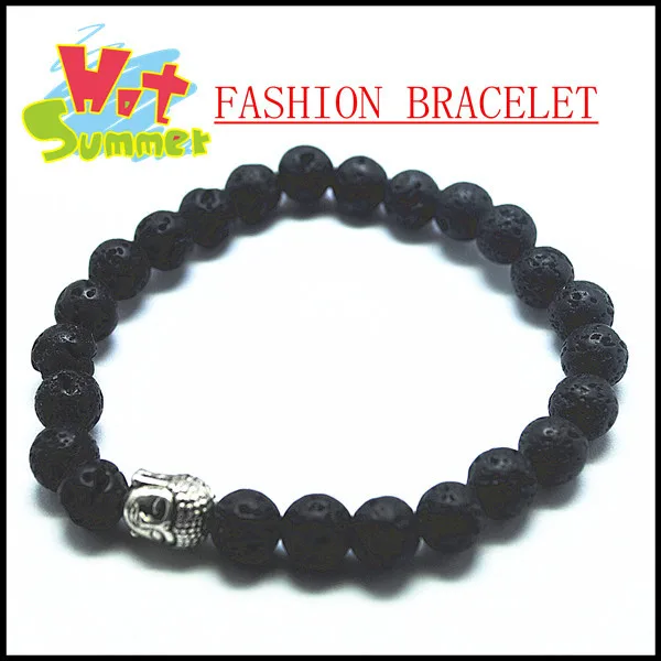 6 шт./лот новинка 2015 мужские браслеты натуральные из лавового камня вулкана