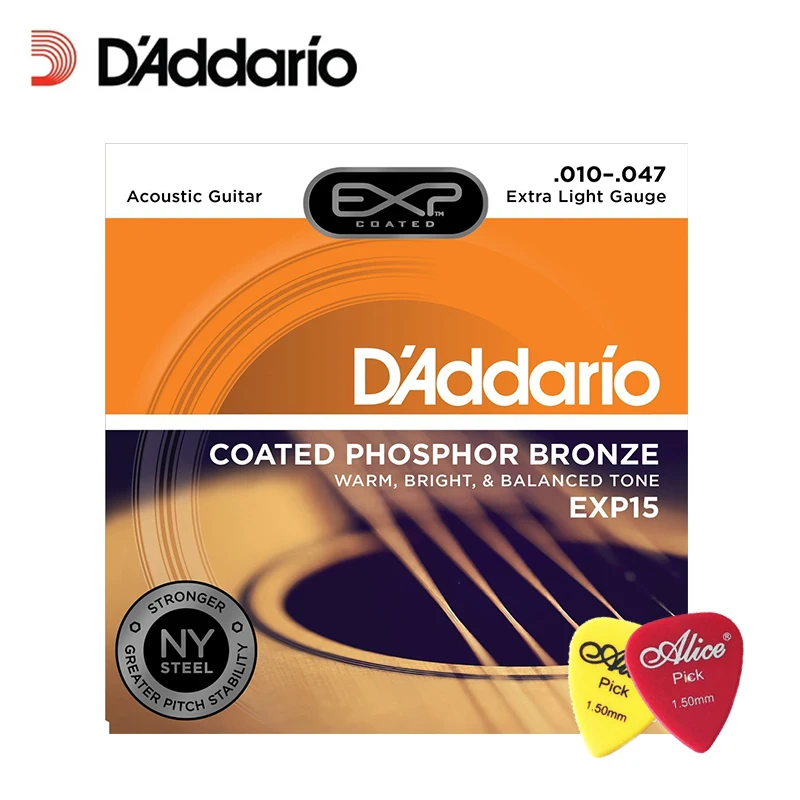 Струны для гитары D&#x27Addario DAddario EXP15 со стальными фосфорными бронзовые