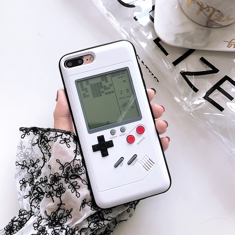 GlamPhoneCase Classic Gameboy Tetris Phone Case for iphone X 8 8plus 6 6plus Hard Cover 7plus 7 6S 6Splus Cute | Мобильные телефоны