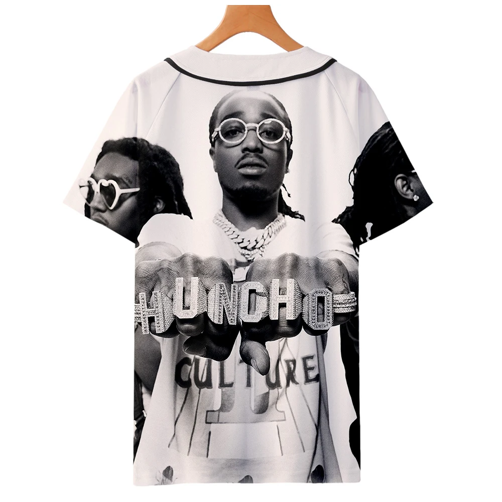 LUCKYFRIDAY Migos Rapper Harajuku 3D бейсбольная куртка с коротким рукавом мужская и женская модная мужская одежда летняя уличная Толстовка