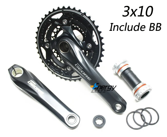 SHIMANO DEORE FC-M610 Кривошип горного велосипеда набор Алюминиевый сплав Кривошип Звездочка 42-32-24T MTB зубная пластина включая ось BB