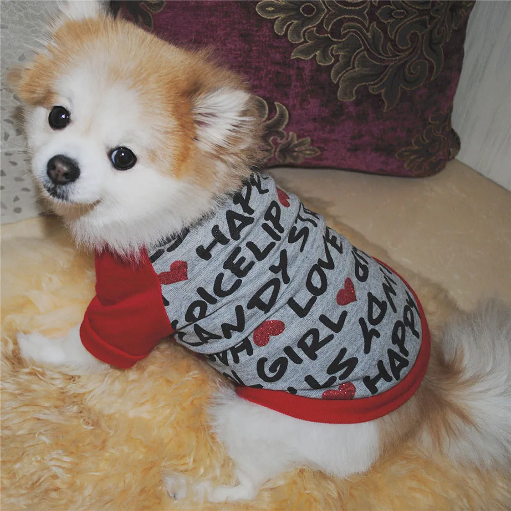 Жилеты для домашних питомцев на весну и осень футболка одежда маленьких собак