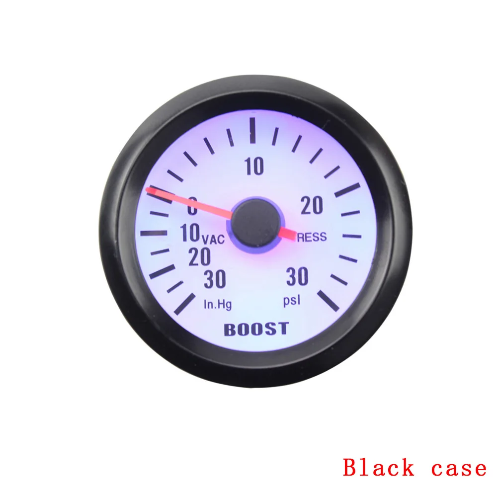 Black Case " 52 мм повышение колесная универсальный синий светодиод PSI Turbo Boost Gauge Авто повышение вакуумметра автомобиль метр - Цвет: Black Case