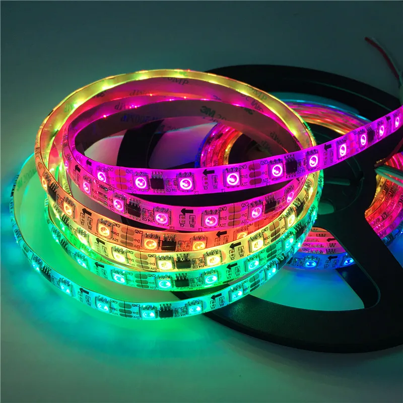 WS2811 Светодиодный светильник 30/60 светодиодов/м SMD 5050 RGB индивидуально адресуемый