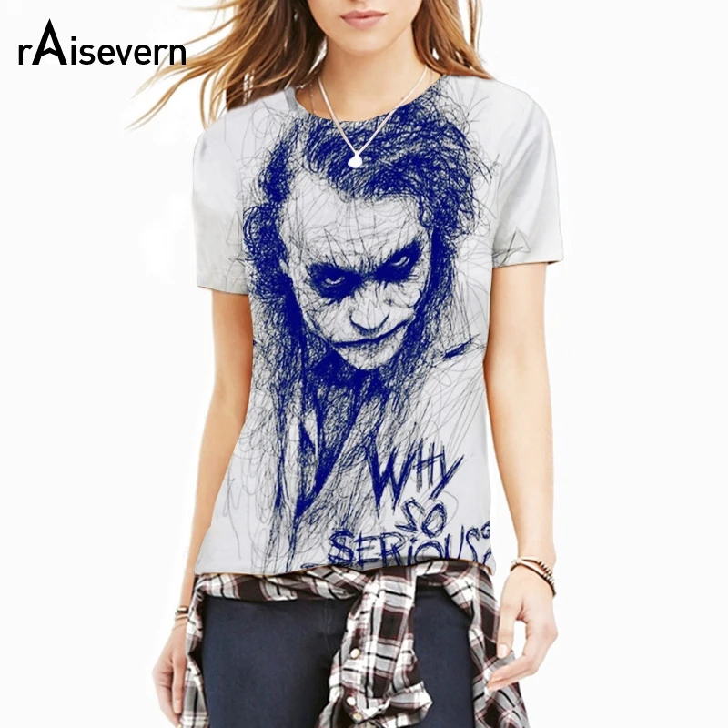 Футболка Мужская/женская с коротким рукавом модная тенниска 3D Джокер