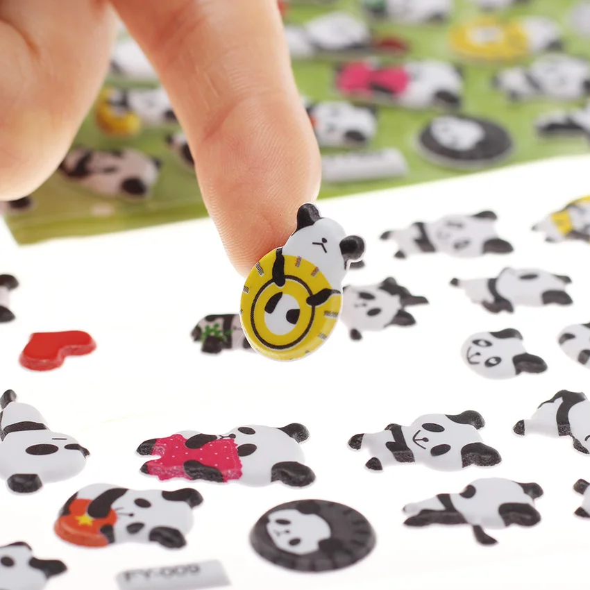 

1PC DIY Diary Album Scrapbooking Kawaii Stationery Memo Pad Cute Panda 3D Bubble Sticker Decoration