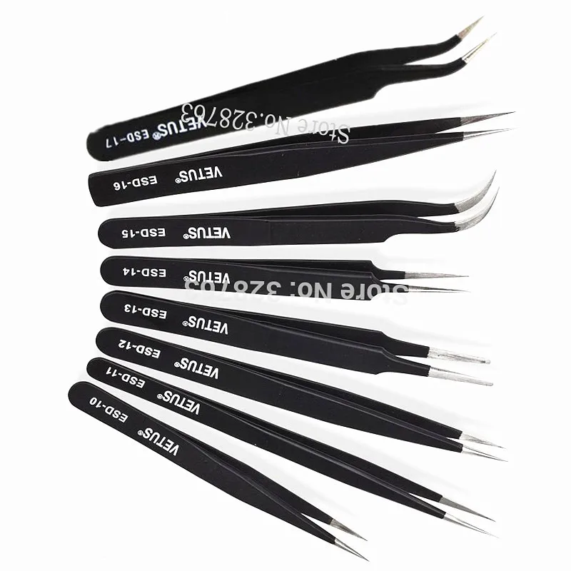 Набор пинцетов VETUS высокоточный Пинцет для ESD нержавеющая сталь набор