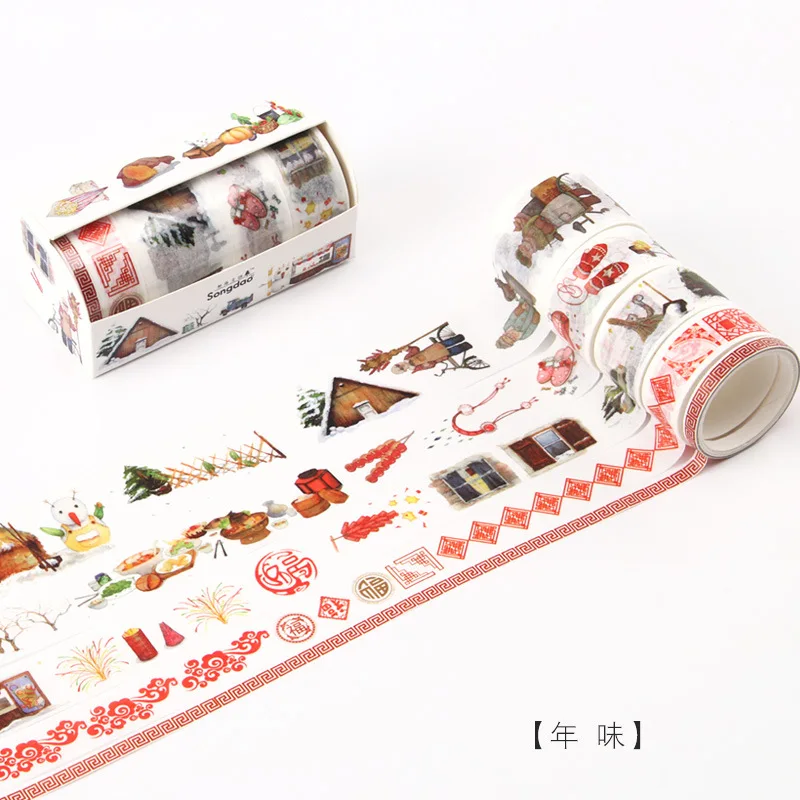 ST00065-11 Zephyr Cherry Blossoms серия Васи бумажная лента Набор красивая АНТИЧНОСТЬ украшение для альбома наклейки - Цвет: ST00065-11