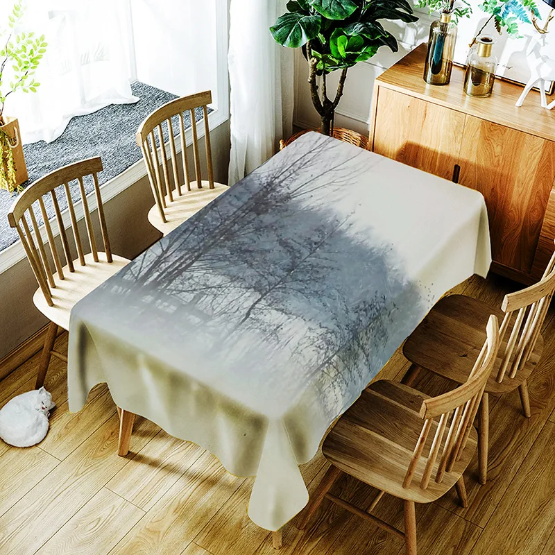 3d скатерть в виде ракушки креативный Национальный пейзаж полиэстер удобная