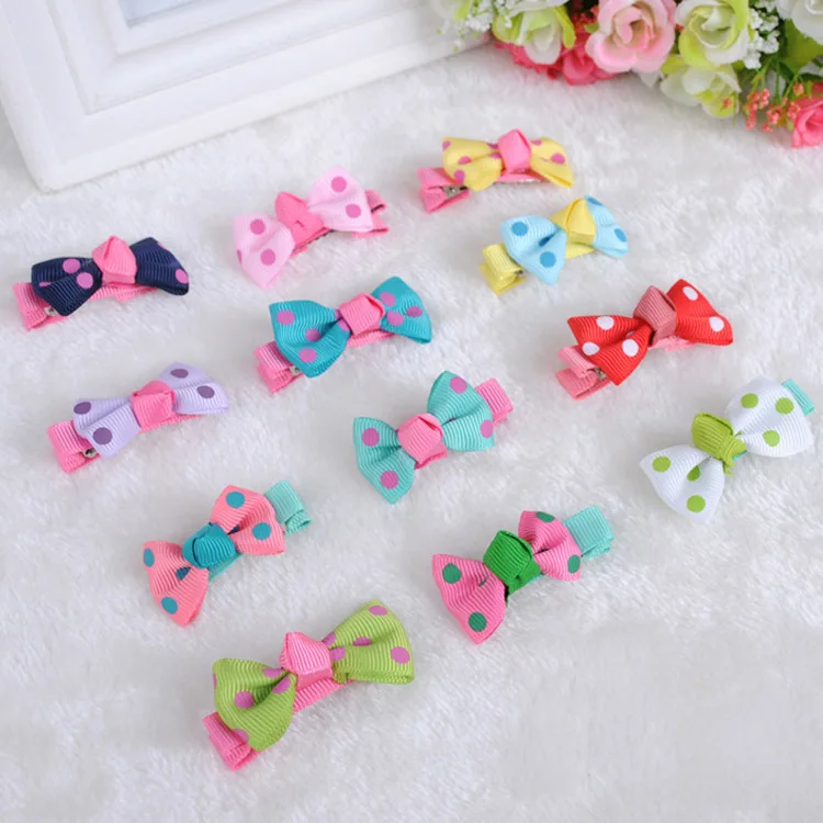6 шт./лот маленькие мини заколки для волос с бантом милые однотонные в