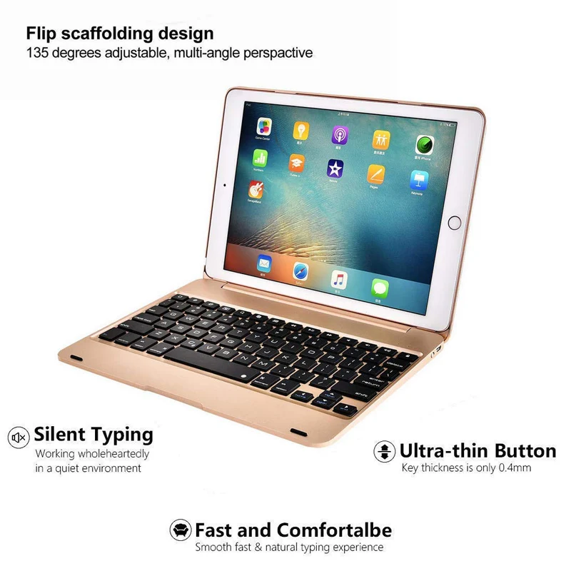 Верхняя откидная крышка для Apple iPad 9,7, тонкий чехол с Bluetooth клавиатурой для /, IPad 9,7/iPad Air/IPad Air2/iPad Pro 9,7