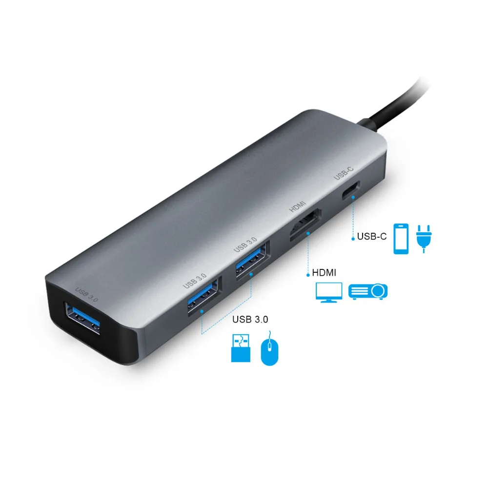 USB C к HDMI адаптер 4K @ 30 Гц выход док Мощность доставки 60 W с 3 x 0 модуль
