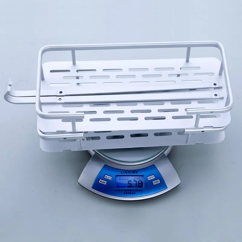 Two Layer Bathroom Shelves / Rack Space Aluminum Wall Towel Washing Shower Basket Bar Shelf bathroom accessories 802316 | Обустройство