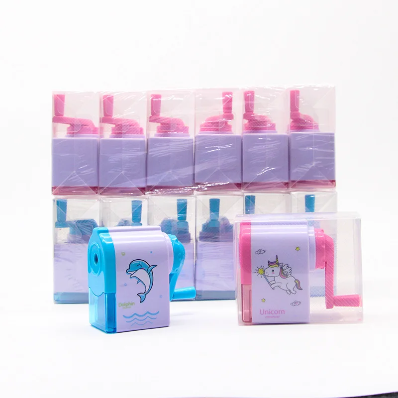 Точилка для карандашей с мультяшным дельфином и единорогом милый ручной