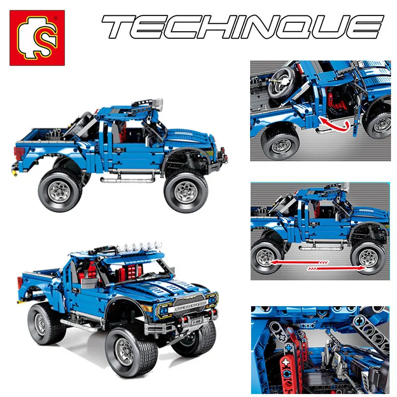 Sembo block Technic The F-150 Raptor модель машины пикап строительные блоки кирпичи внедорожные