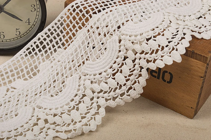 Белая/бежевая/Черная кружевная отделка хлопковая волнистая одежда аксессуары