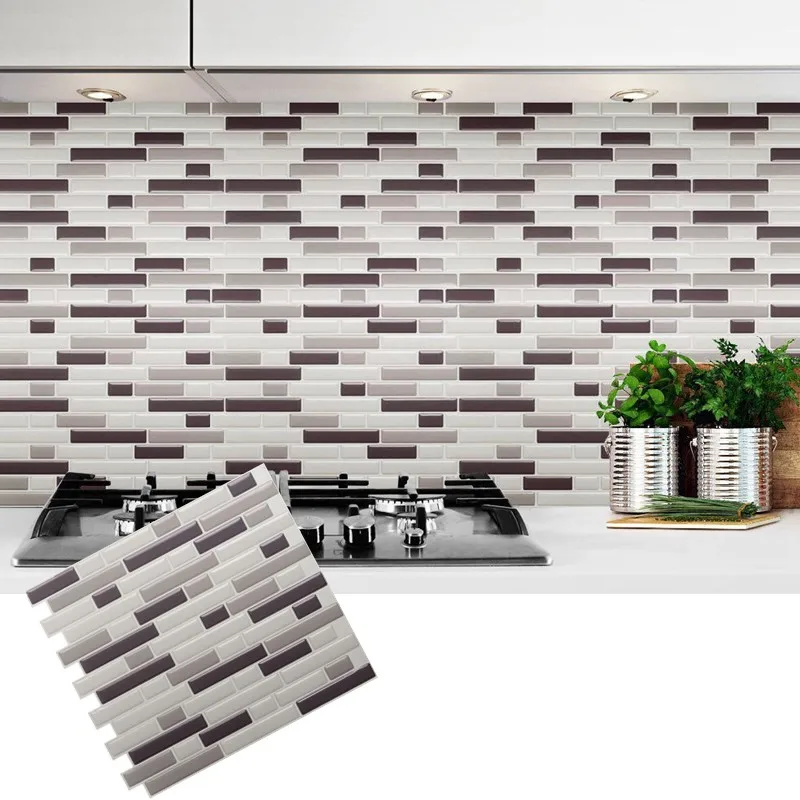 Самоклеющаяся мозаичная плитка наклейка на стену стикер DIY кухонный декор для ванной, дома Винил W3