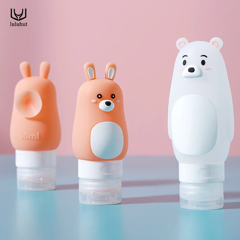 

Luluhut мультфильм банки для путешествия 1 шт Пустой Силиконовые Мини бутылки 50 мл 70 мл портативный гель для душа шампунь банки для косметики