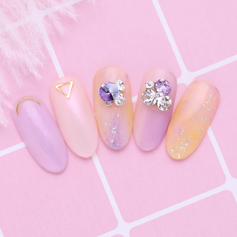 10 шт 3D украшения для ногтей Стразы Розовый Красный Кристалл камни красочные