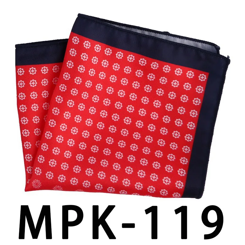 MPK-119 YISHLINE отличительный мужской носовой платок Карманный квадратный шелковый человек в горошек Пейсли мужские нагрудные платки свадебные праздничные аксессуары на подарок - Цвет: MPK-119