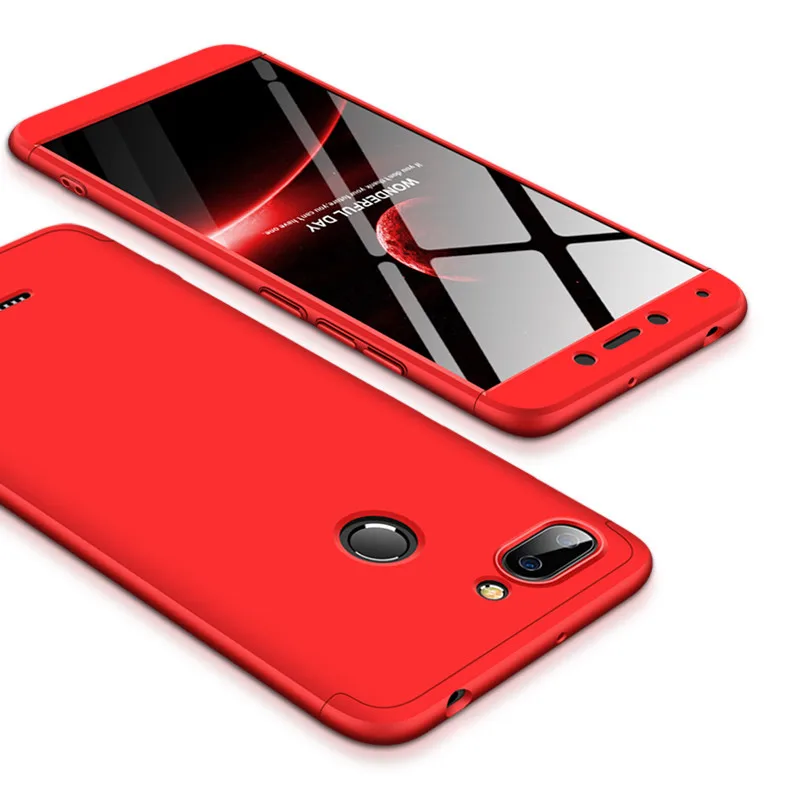 Redmi 6A ударопрочный защитный корпус на 360 градусов для Xiaomi Redmi 6 Роскошный Жесткий пластиковый тонкий Чехол-бампер для Redmi 6 A 5,45" - Цвет: Red