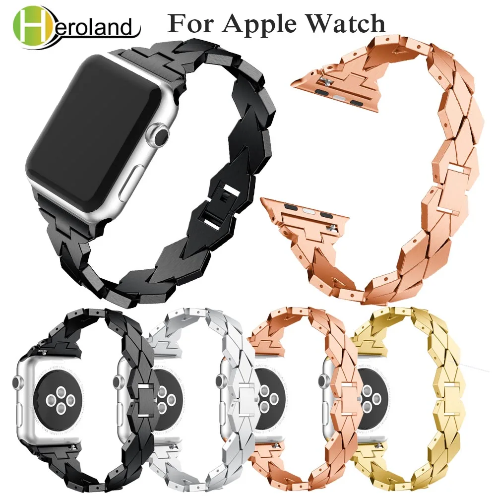 Браслет из легированной стали для apple watch band i series 1/2/3 /4 40 мм 44 42 38 Смарт аксессуары