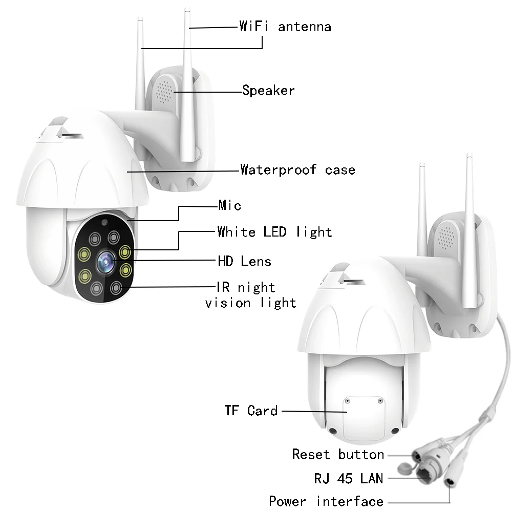 H.265X 3MP ip-камера 4X цифровой зум домашняя камера безопасности IP66 Водонепроницаемая наружная скоростная купольная камера видеонаблюдения WiFi Onvif