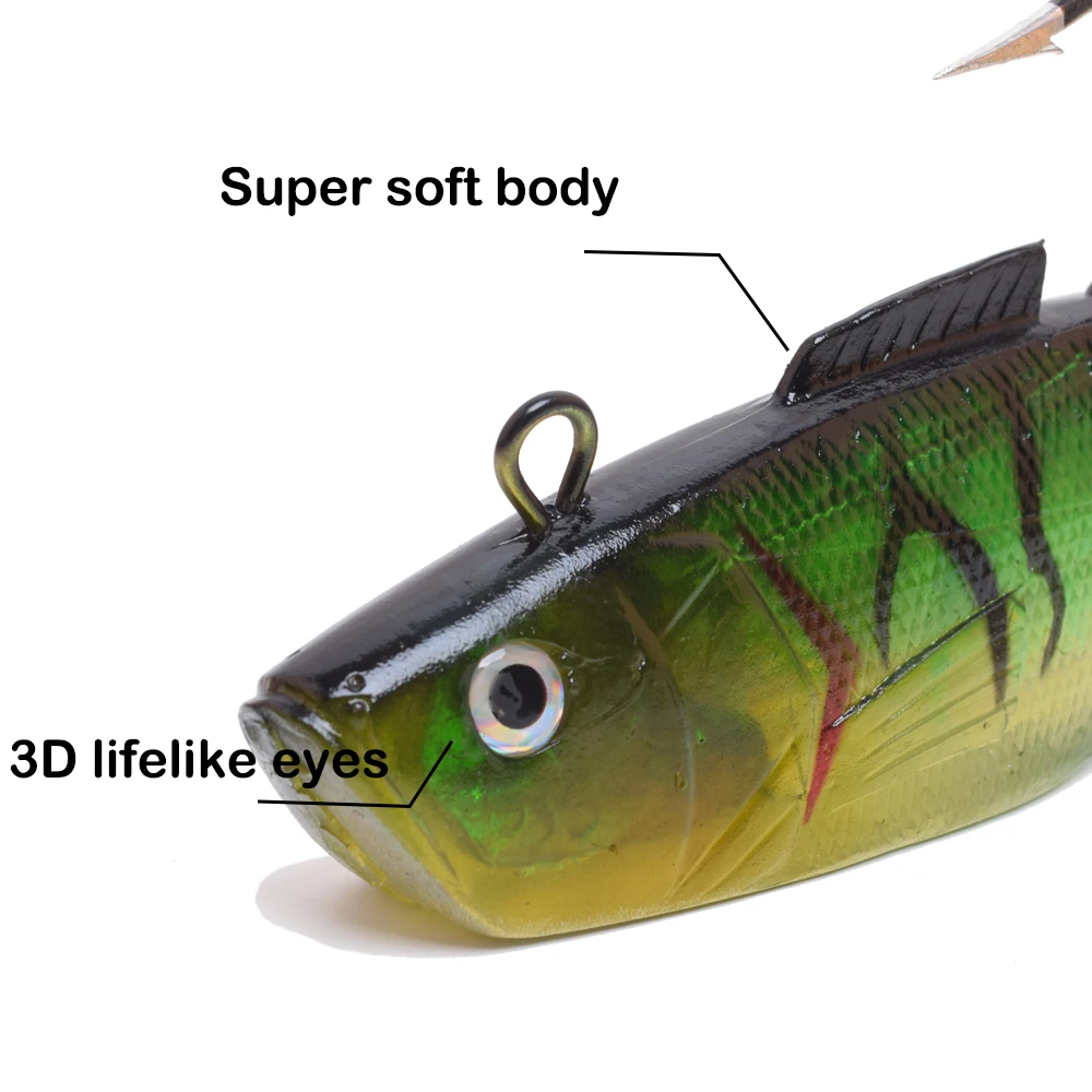 " /17 см, 9"/23 см длина большой плавательный shad super deap морская лодка Троллинг Большая Игра Рыбалка Т Хвост Мягкая приманка с тяжелым острым крючком