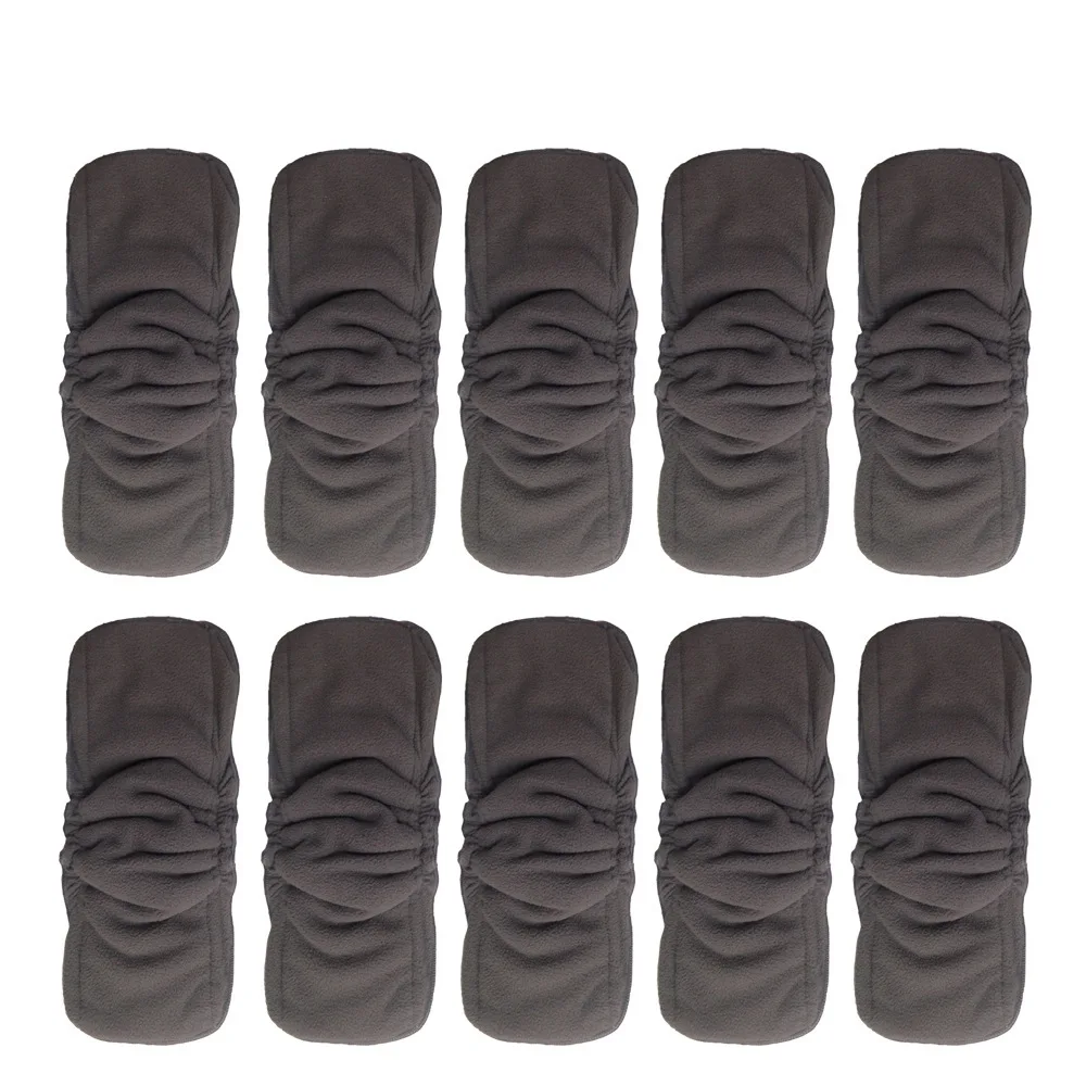 

10pcs Naturally Soft 5 Layers Bamboo Charcoal Inserts For Baby Cloth Diapers Reusable Washable Inserts Liners Pocket Cloth Nappy