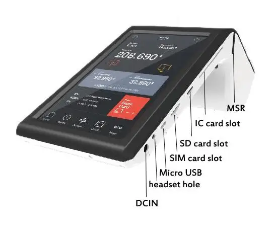 Ручной android pos терминал Беспроводная rfid смарт карта магнитный считыватель