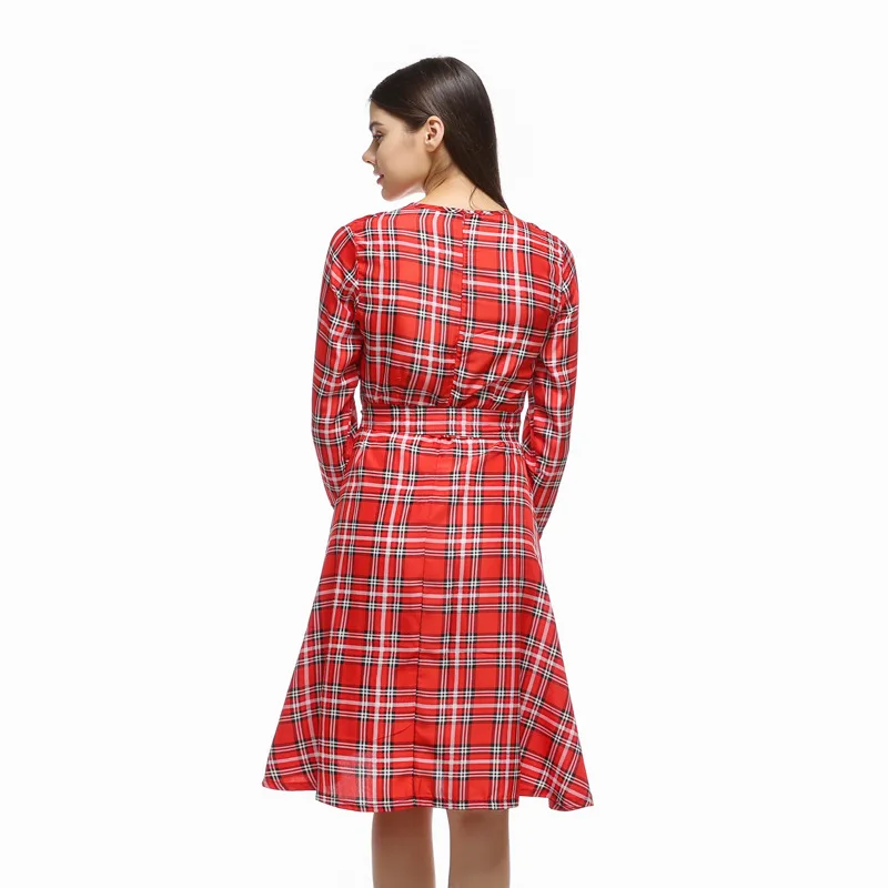 

Women Summer Big Swing Dress with Bow Long Celebrity Plaid Striped Party Gowns Pinup 50s 60s Rockabilly Large Swing Dress