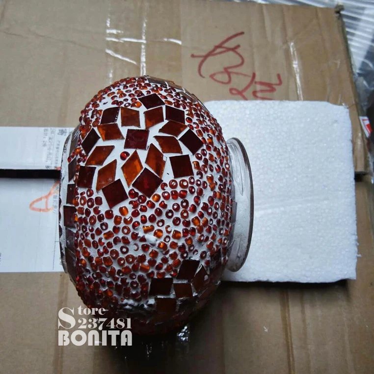 Небольшой размер шнур подвесной светильник Юго-Восточной Азии Турции Ресторан Бар Ретро ручной работы стеклянная мозаика красочное подвесное освещение