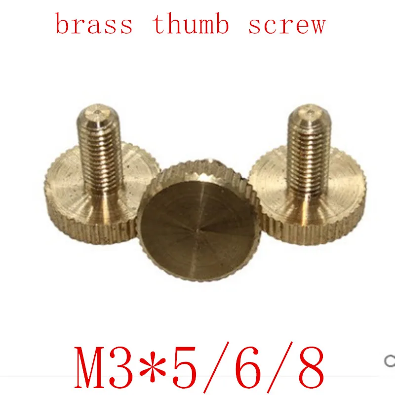 

5PCS/LOT M3*5/6/8 Brass flat head Hand tighten Thumb Screws