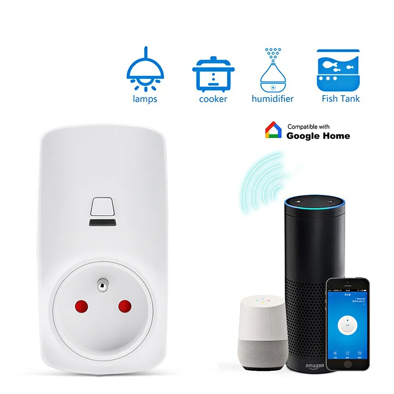 UK/US/EU умный Wi Fi разъем согласиться с Alexa Google домашний помощник светодиодный светильник Дисплей Макс 250V