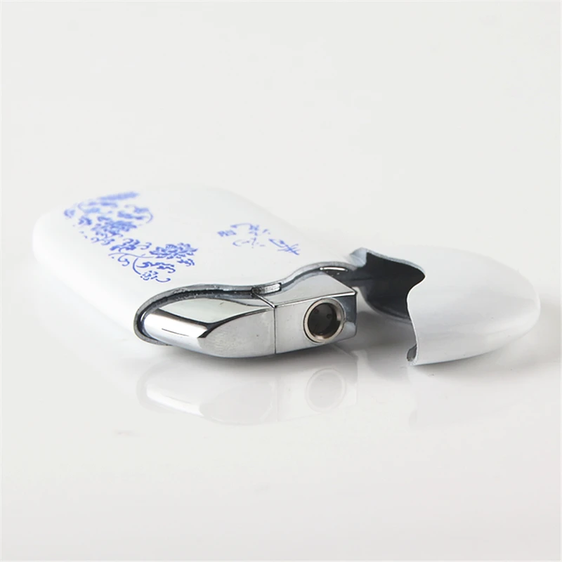 Cigarette Accessories Simple fashion Butane gas metal lighters Blue and white porcelain pattern Windproof torch cigar lighter | Дом и сад