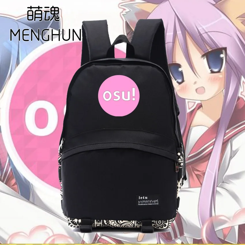 

Lovely music rhythm game OSU backpack Osu! inspired game fans gift backpacks black nylon school bags nb213