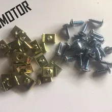 (100pcs/set) M5 Screws and Fastener Body U clips for Chinese scooter Honda yamaha QJ Keeway Kymco ATV bike Plastic use part