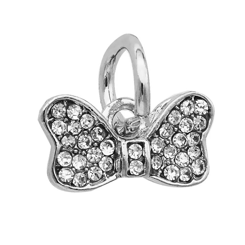 bow-knot 1 шт. Серебряный Золотой Клевер звезда Подкова Подвески бусины талисманы подходят Pandora Браслеты и браслеты для женщин Femme Bijoux DIY подарки - Цвет: bow-knot