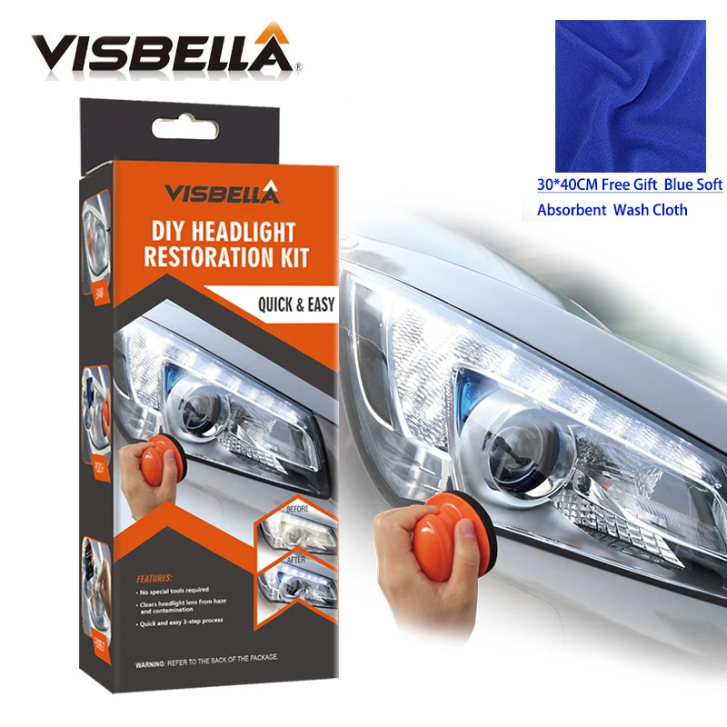 VISBELLA налобный полировальный набор пасты DIY система восстановления фар для ухода за автомобилем ремонт ручных инструментов наборы ручных с тканью