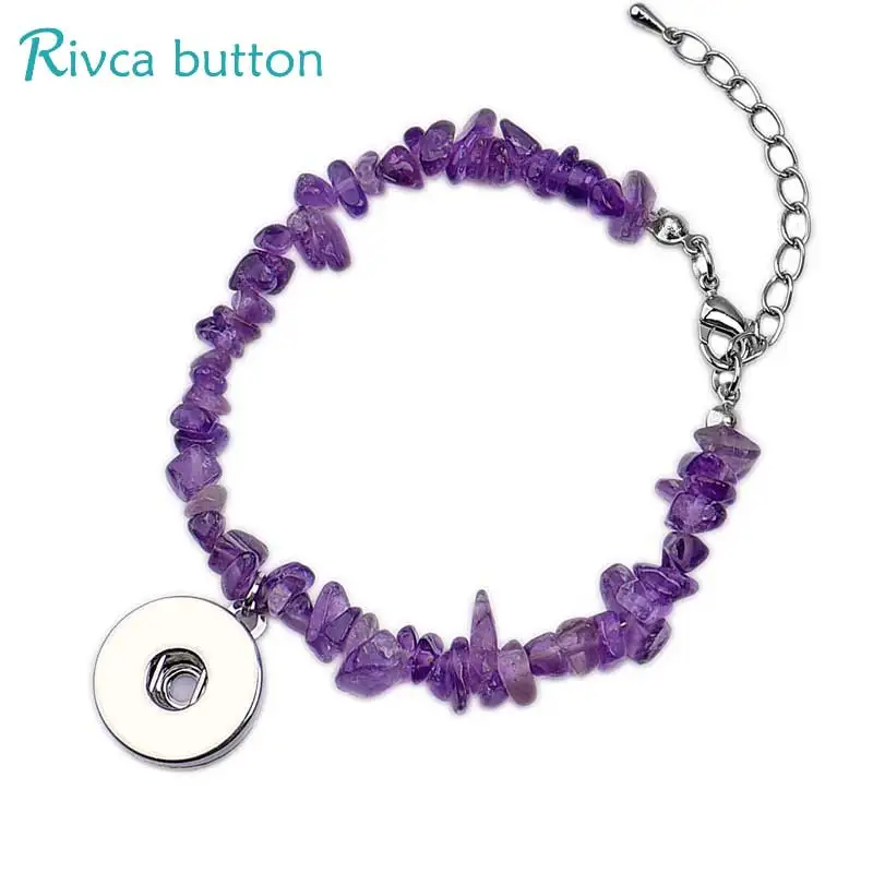 Rivca 8 видов стилей Crystals браслет с кнопкой кристаллами одиночные женские браслеты