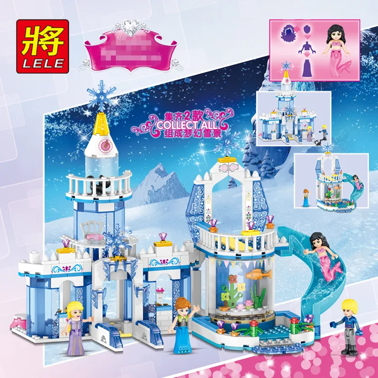 Sluban 37026 344 шт. 2 в 1 Снежная принцесса Эльза ледяной замок Принцесса Анна Legoings