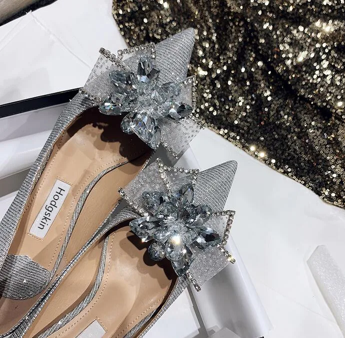 2019 роскошные женские туфли-лодочки в европейском стиле с бантиком-бабочкой