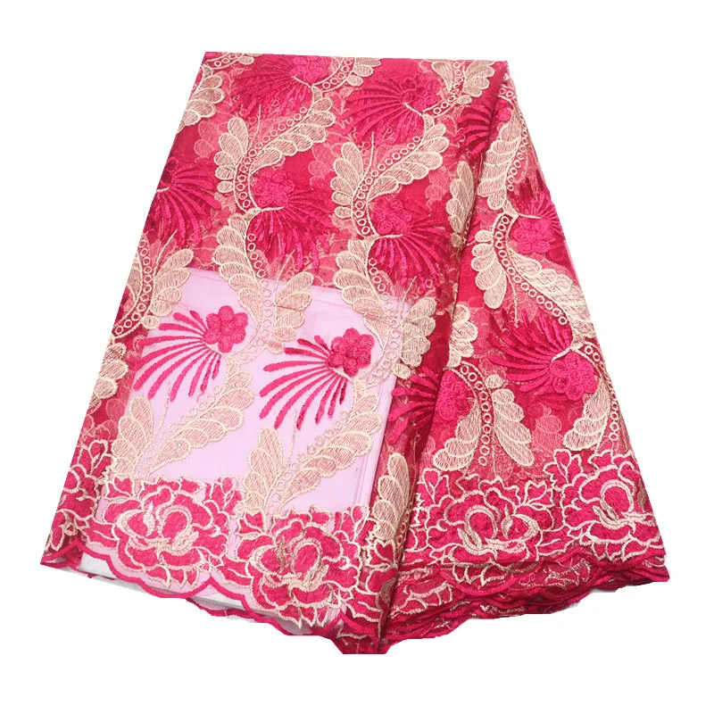

african lace fabric 2019 high quality lace french net lace fabric embroidery for wedding 5yards per piece