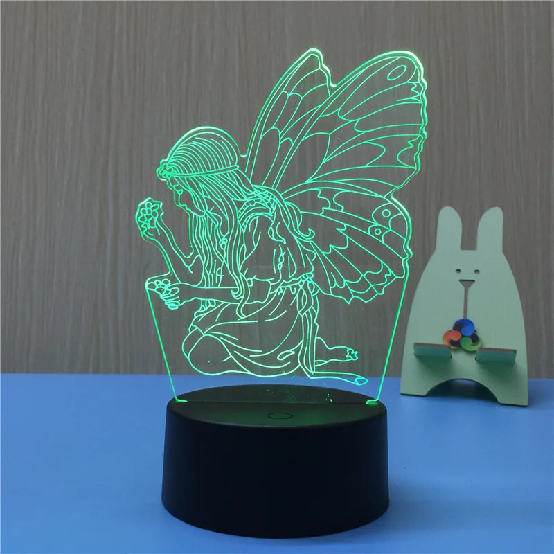 2019 Elf 3D ночник светодиодный голограма креативная настольная лампа Акриловая