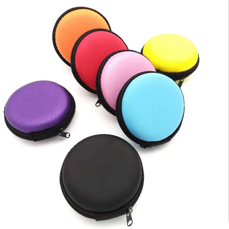 Портативный мини раунд жесткий кейс для хранения сумка кожухи головных