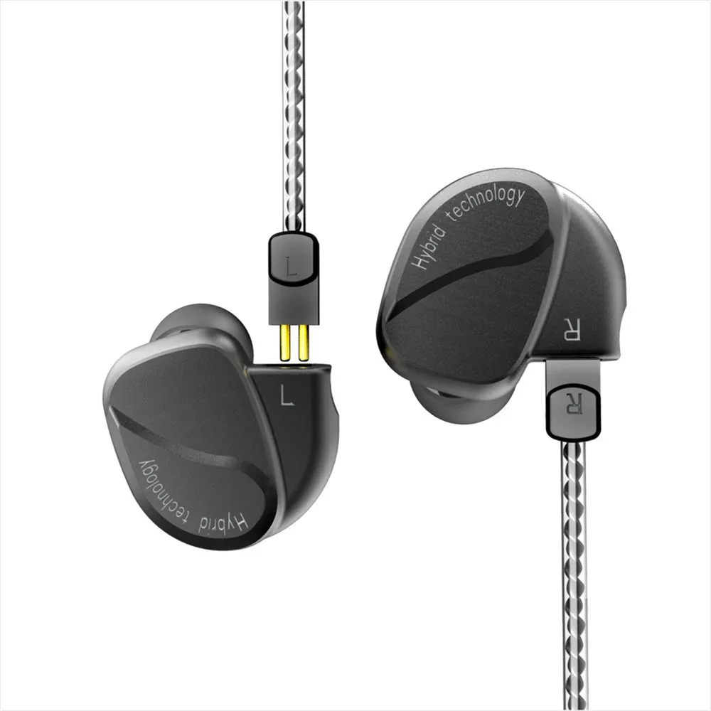 Bqeyz K2 проводные наушники отделяемые наушники 2BA+ 2DD Гибридный Динамический HiFi наушники бас наушники для бега съемный кабель с микрофоном