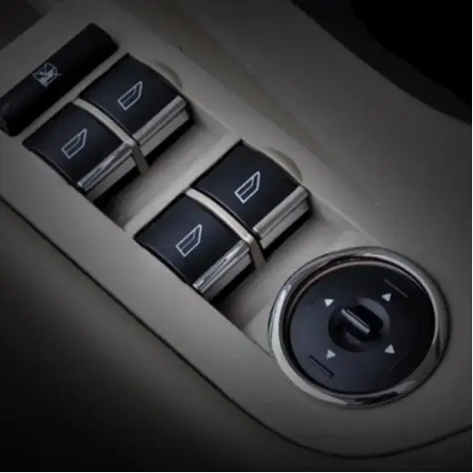 Автомобильный Стайлинг кнопка подъема окон металлическая хромированная отделка