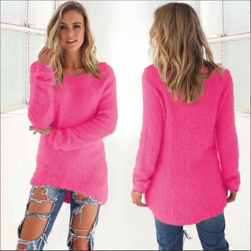 2017 Autumn Winter Sweater Women Casual Sexy Long Sleeve Velvet Velour Cashmere Female Plus Size S-3XL | Женская одежда