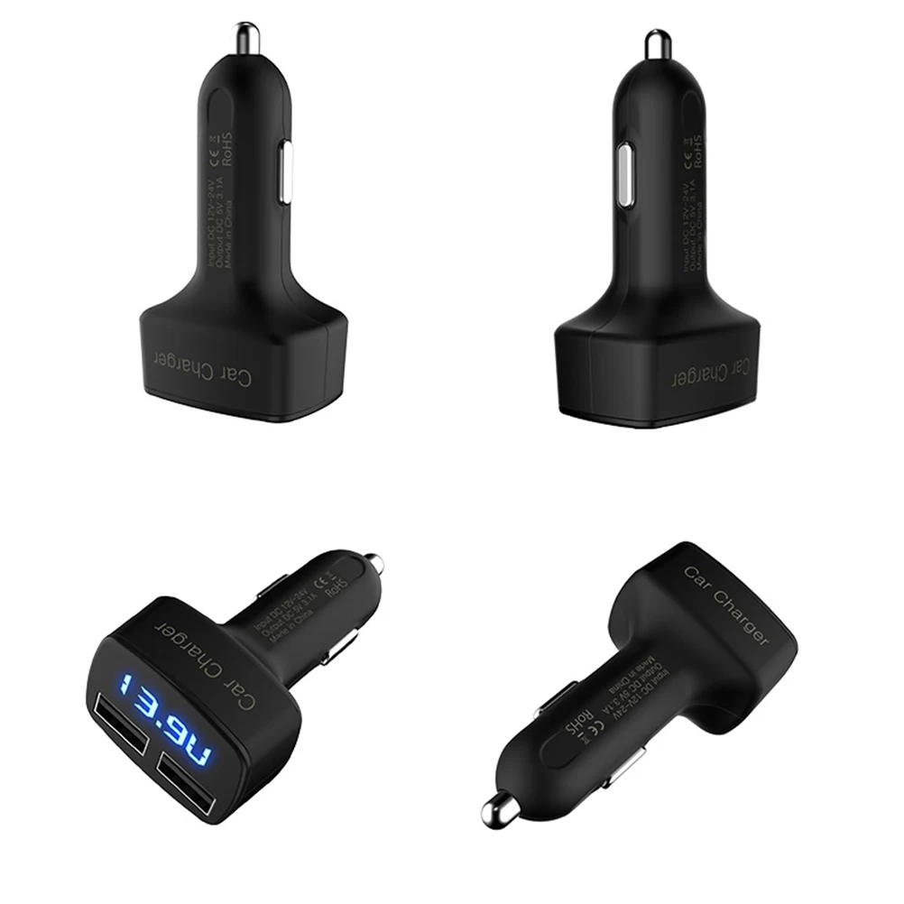 Автомобильное зарядное устройство EC2 Dual USB 4 в 1 3 а 12 24 2 порта адаптер защита от