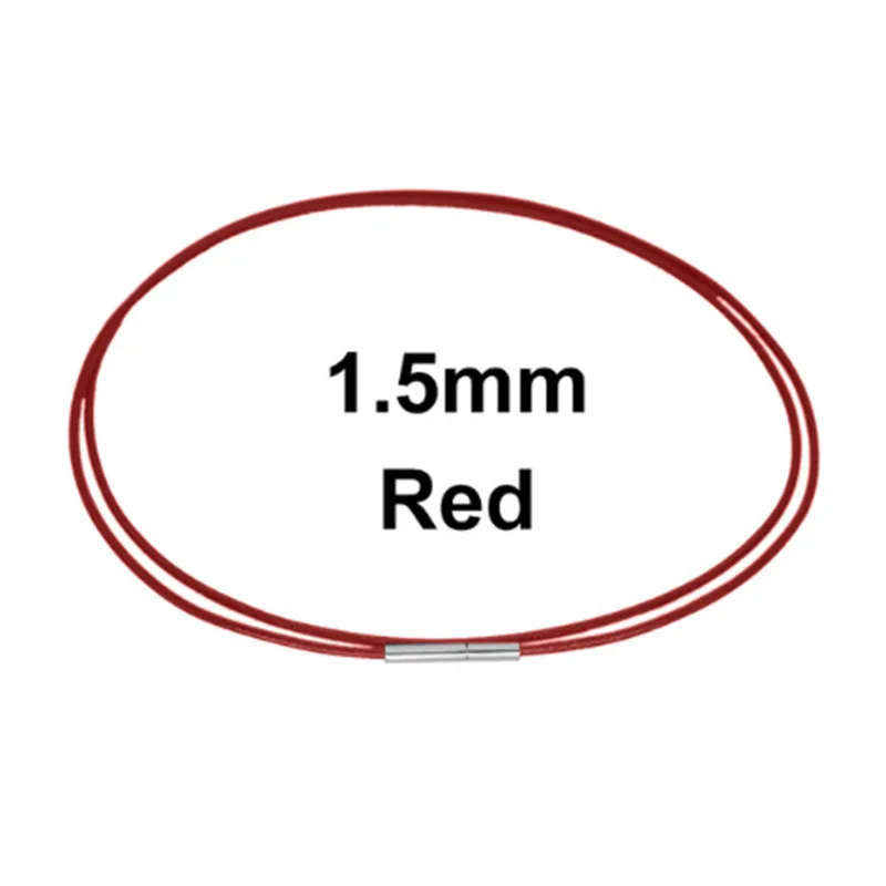 Red-1.5mm Цепочки и ожерелья шнур 1~ 3 мм застежка из нержавеющей стали кулон с серебряной PU кожаный плетеный шнур Цепочки и ожерелья для женщин с украшением в виде кристаллов для изготовления ювелирных изделий - Цвет: Red-1.5mm